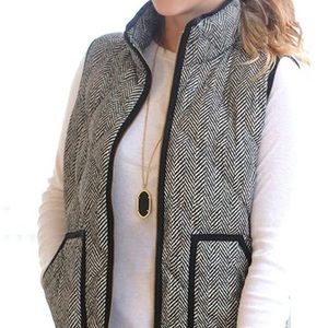 Women's Slim Fall Quilted Herringbone Vest
